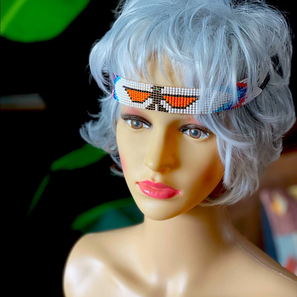 Hand Beaded Native American Arts  Traditional Design Headband